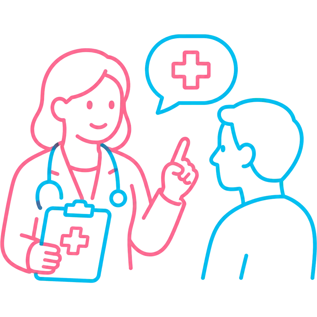 Icono de orientación médica y diagnóstico